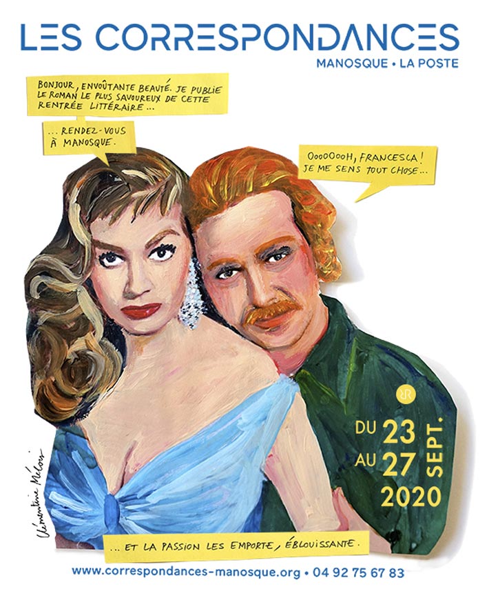 L'affiche kitsch du festival les correspondances de Manosque