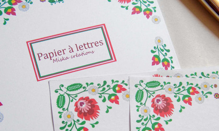 Papier à lettre à fleurs