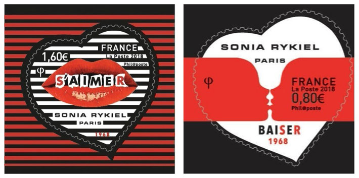 Saint Valentin timbres 2018 Sonia Rykiel 