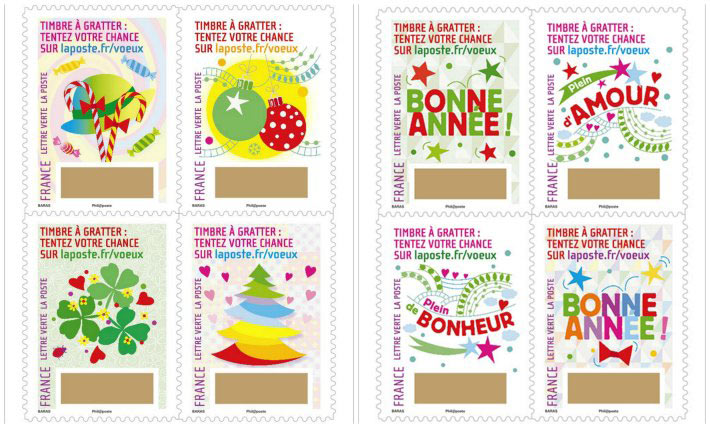 Des timbres à gratter pour les fêtes