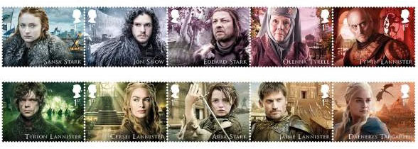 Des timbres Game of Thrones