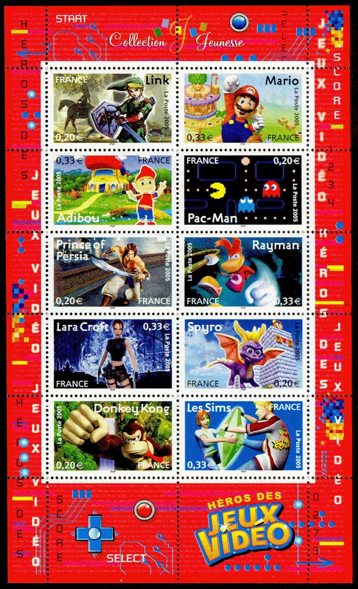 Les Héros des jeux vidéo timbres 2005